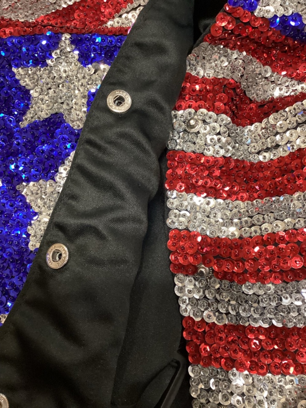 Vintage Accessory Lady sequin American flag vest patriotic size Large - Picture 9 of 11